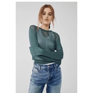 NWT- Free People H20 Crew Pullover Jaded - XS